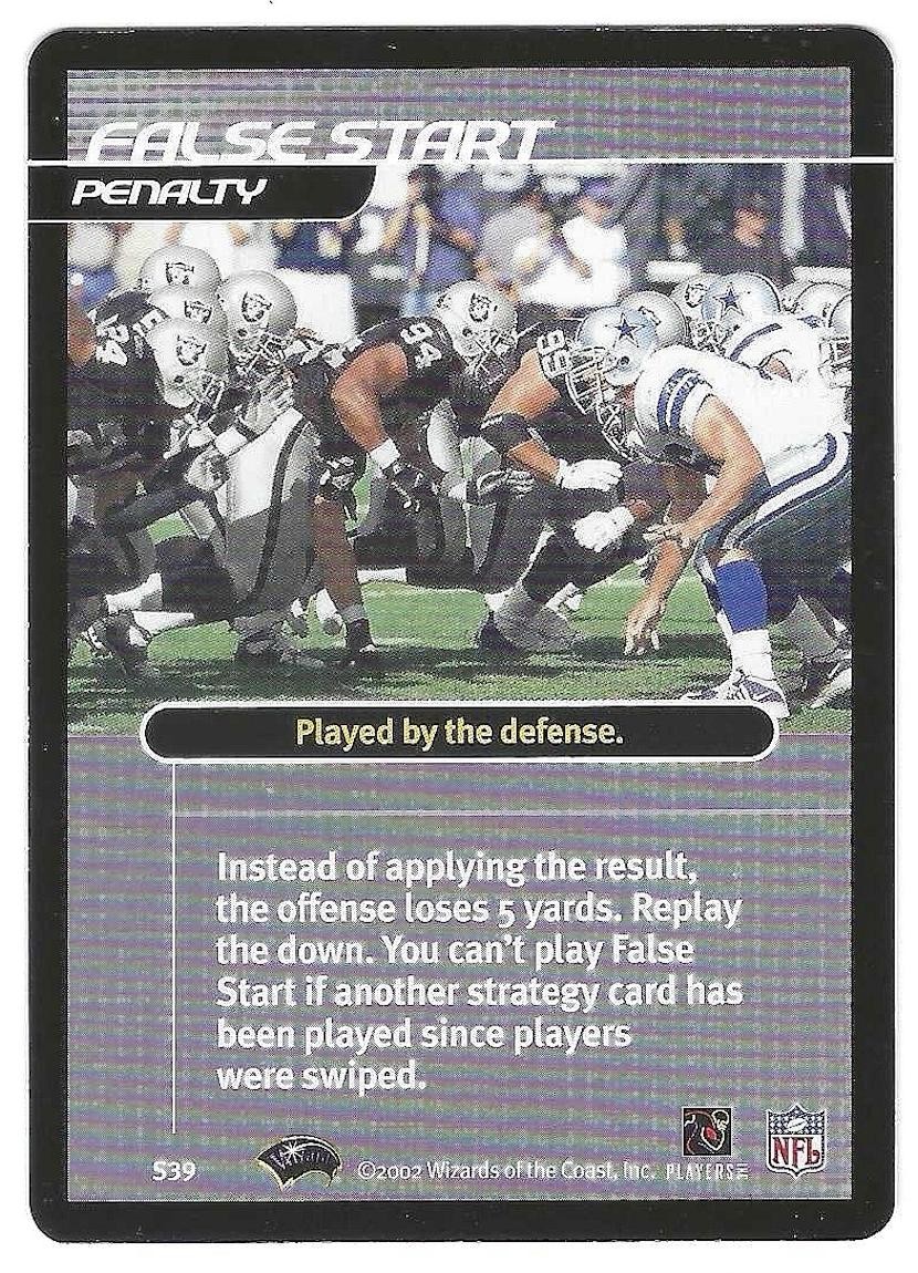 False Start 2002 NFL Showdown Strategy #S39 Dallas Cowboys
