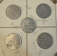 Vintage Advertising Dairy Queen Free Sundae or 40 Cents Off Token Coin Lot Of 5