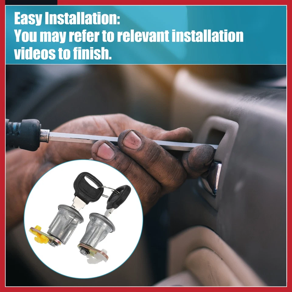 Repuesto cilindro cerradura puerta apto para Mazda B2200 tono plata Foto 4 de 4