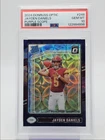 JAYDEN DANIELS 2024 DONRUSS OPTIC RATED ROOKIE PURPLE SCOPE RC PSA 10 Q0004