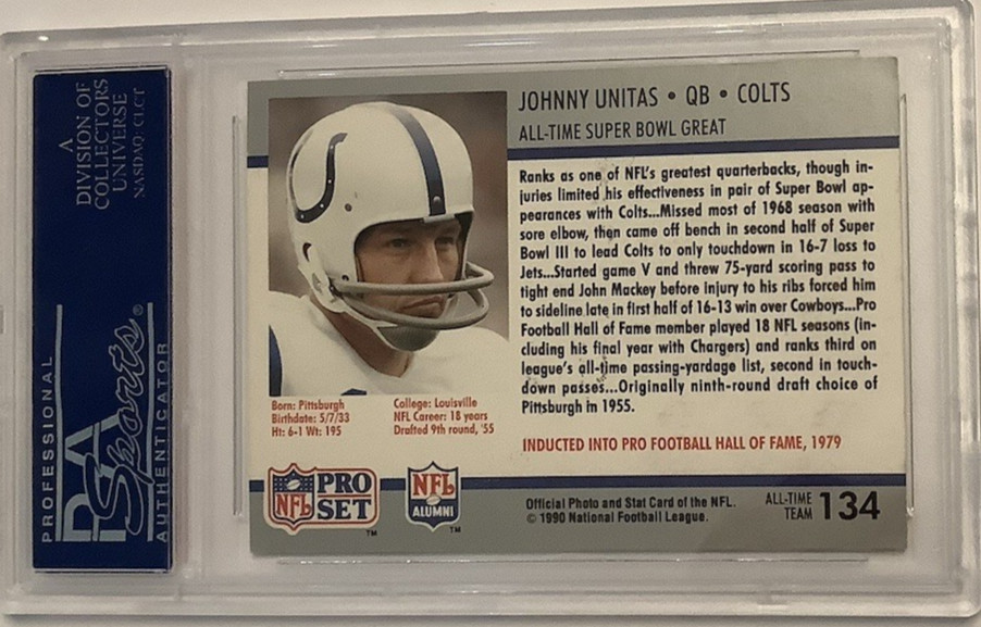 Johnny Unitas Signed Card PSA/DNA  Certified Autograph On Card Autograph Colts view 10