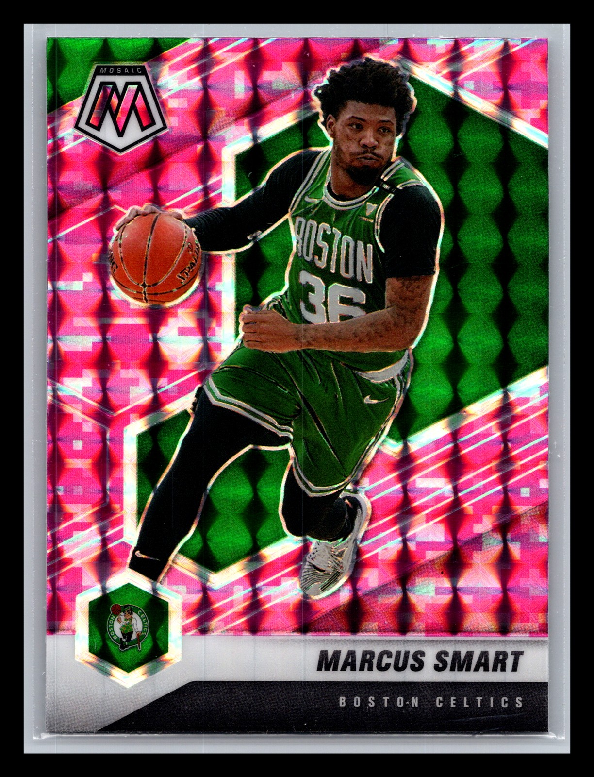 2020-21 Panini Mosaic #99 Marcus Smart Mosaic Camo Pink