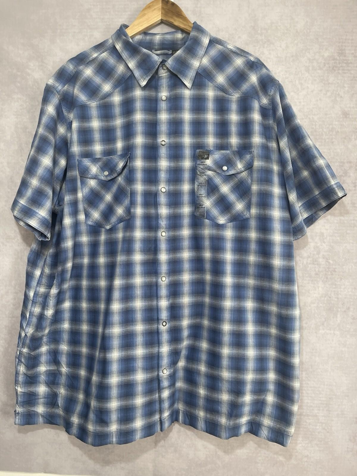 J Ferrar Western Shirt Men’s Short Sleeve Size 2XL Tall Snap Close #261