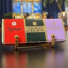 Vtg Solid Perfume Pots Trio Replique Moon Drops Intimate Gift Set NEW Old Stock