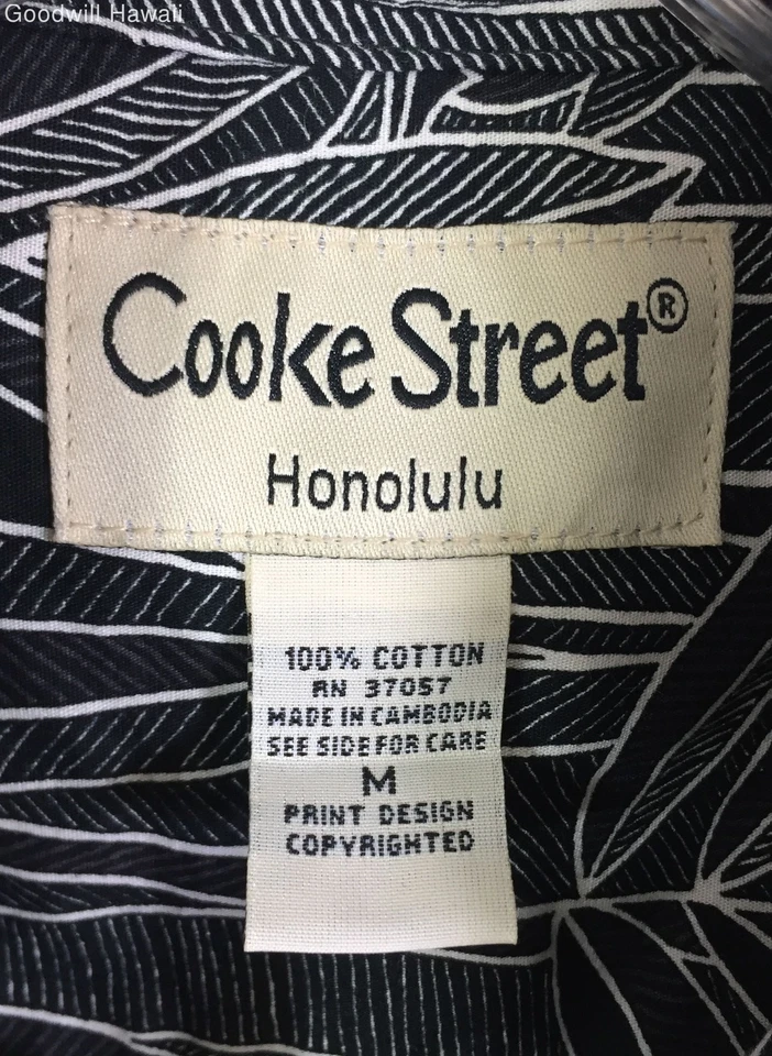 COOKE STREET Black Button Hawaiian Aloha Tropical Shirt Men - Size M - Image 2 of 3