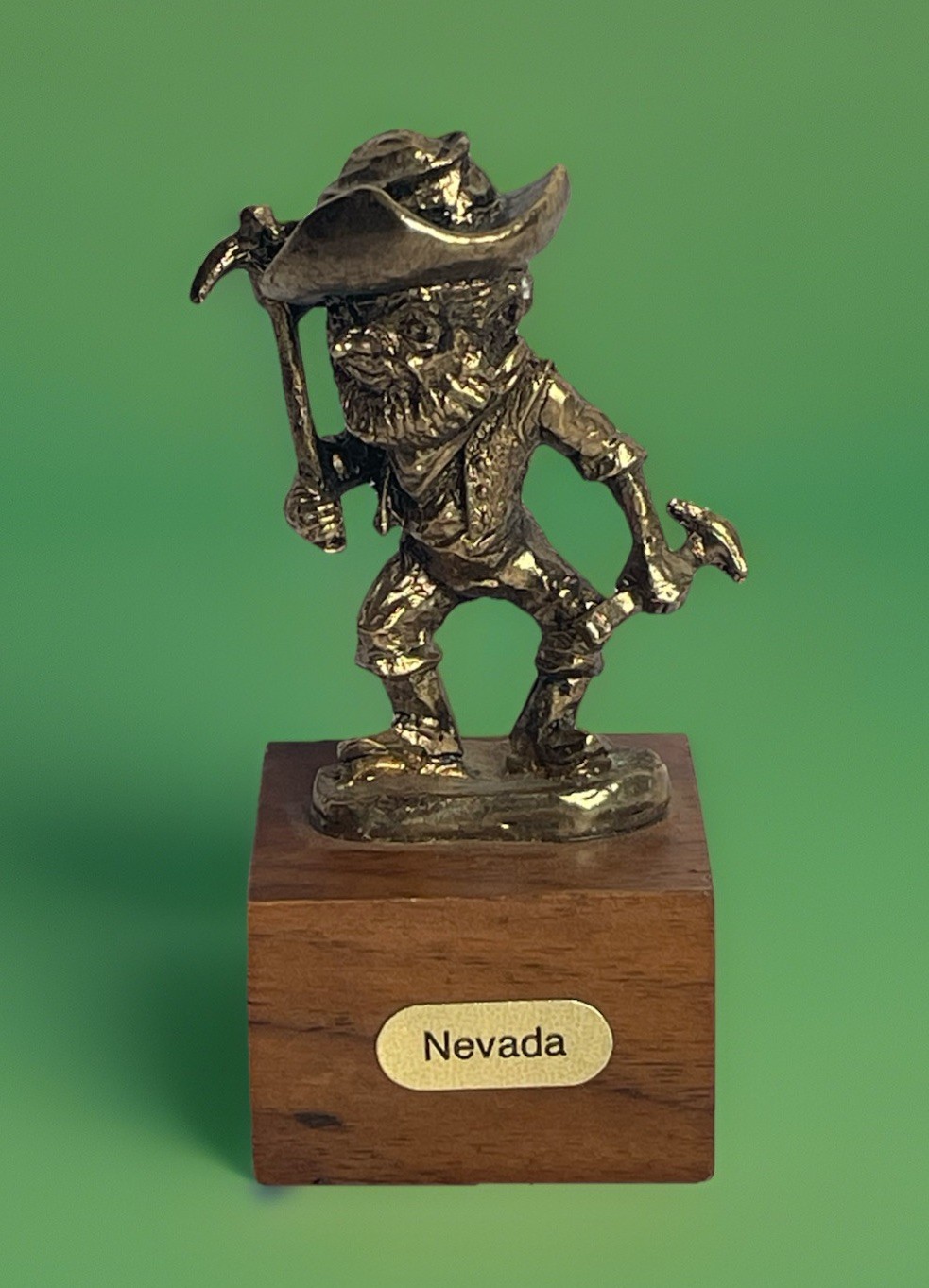 Vintage MCM Souvenir Old Nevada Pioneer Miner Man Desktop Statue 2.75” Inch Tall