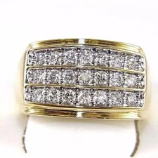 3Ct Round Cut Lab Created Diamond Men's Wedding Band Ring 14k Yellow Gold Plated