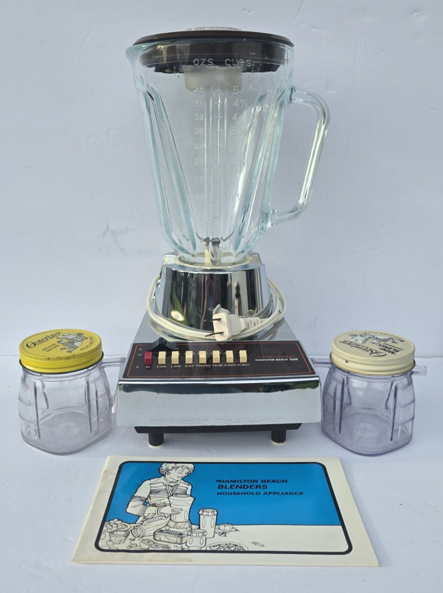 Vintage Hamilton Beach 14 Speed Blender Model No. 632-1 Stainless Good Look Read