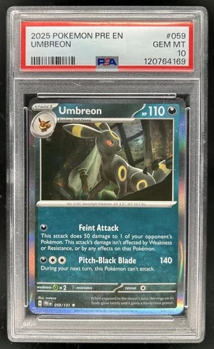 2025 Pokemon Prismatic Evolutions Umbreon #059/131 PSA 10 GEM MINT