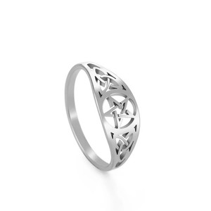 Authentic Ring Celtic Knot Pentagram Gold Plated Women Men Amulet Jewelry