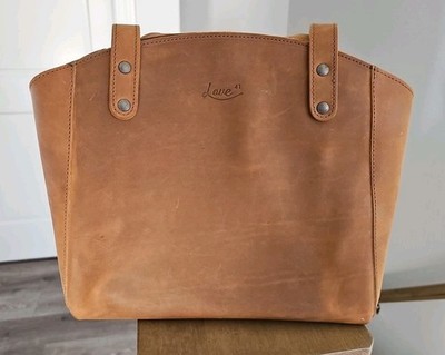Saddleback Leather Co. Love 41 Leather Organizer Satchel, Tobacco Color, NWOT