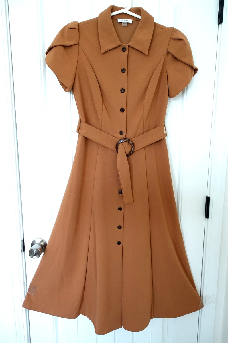 calvin klein dress brown Dresses for Women for sale 6 % Spandex Imported