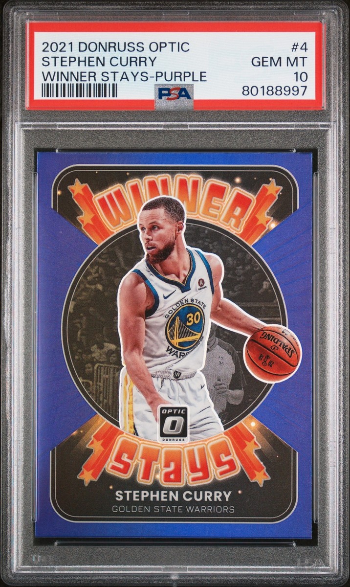 2021 Donruss Optic Stephen Curry Winner Stays Purple #4 PSA 2021 Donruss Optic Stephen Curry Winner Stays Purple #4 PSA