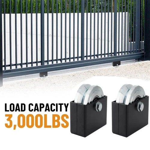 2 Sets 4''V-Groove Slide Gate Wheel with Welded Bracket Box Heavy Duty Sliding I