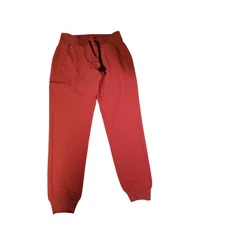 FIGS Zamora Scrub Pants Coral Red Jogger Cargo Technical Collection Size M