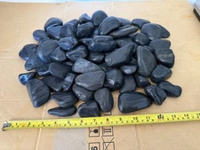 2-3 Inch Black Pebbles for Plants,15 Lb's River Rocks Decorative Black Stones