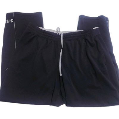 Under Armour Pants 2XL XXL Black Warm Up Track Windbreaker Running Zip Wide Leg