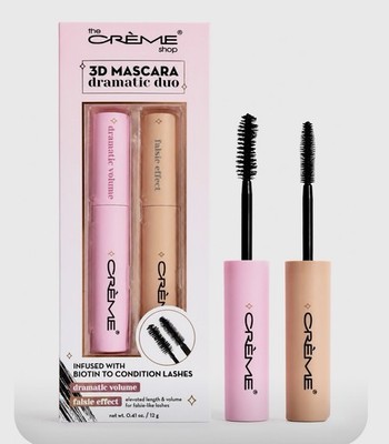 The Crème Shop 3D Mascara Dramatic Duo Biotin Lash Conditioner Volume in Black