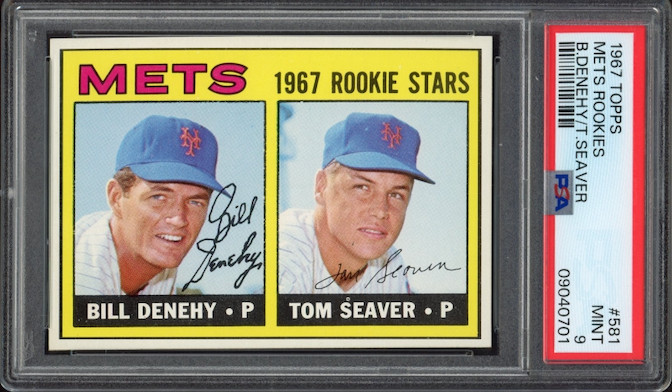 1967 Topps #581 Mets Rookies Tom Seaver ROOKIE PSA MINT 9