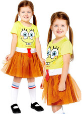 Girls Official Cartoon Fancy Dress Costume Spongebob Square Pants Age 3-12