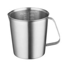 18/8 Stainless Steel Measuring Cup Handle Pour Lip Metal Pitcher 32 Oz 1000 ML