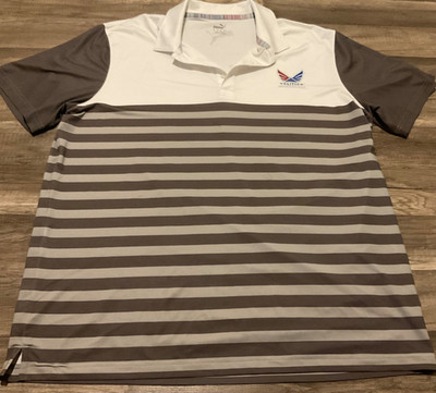 PUMA VOLITION AMERICA FLAG SPELL OUT GOLF PERFORMANCE POLO ( MENS XL ) PREOWNED