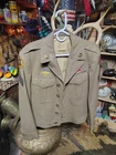 1944 WWII Wool Field Jacket  Tank Armored Patches, With Authentic WW2 Helmet