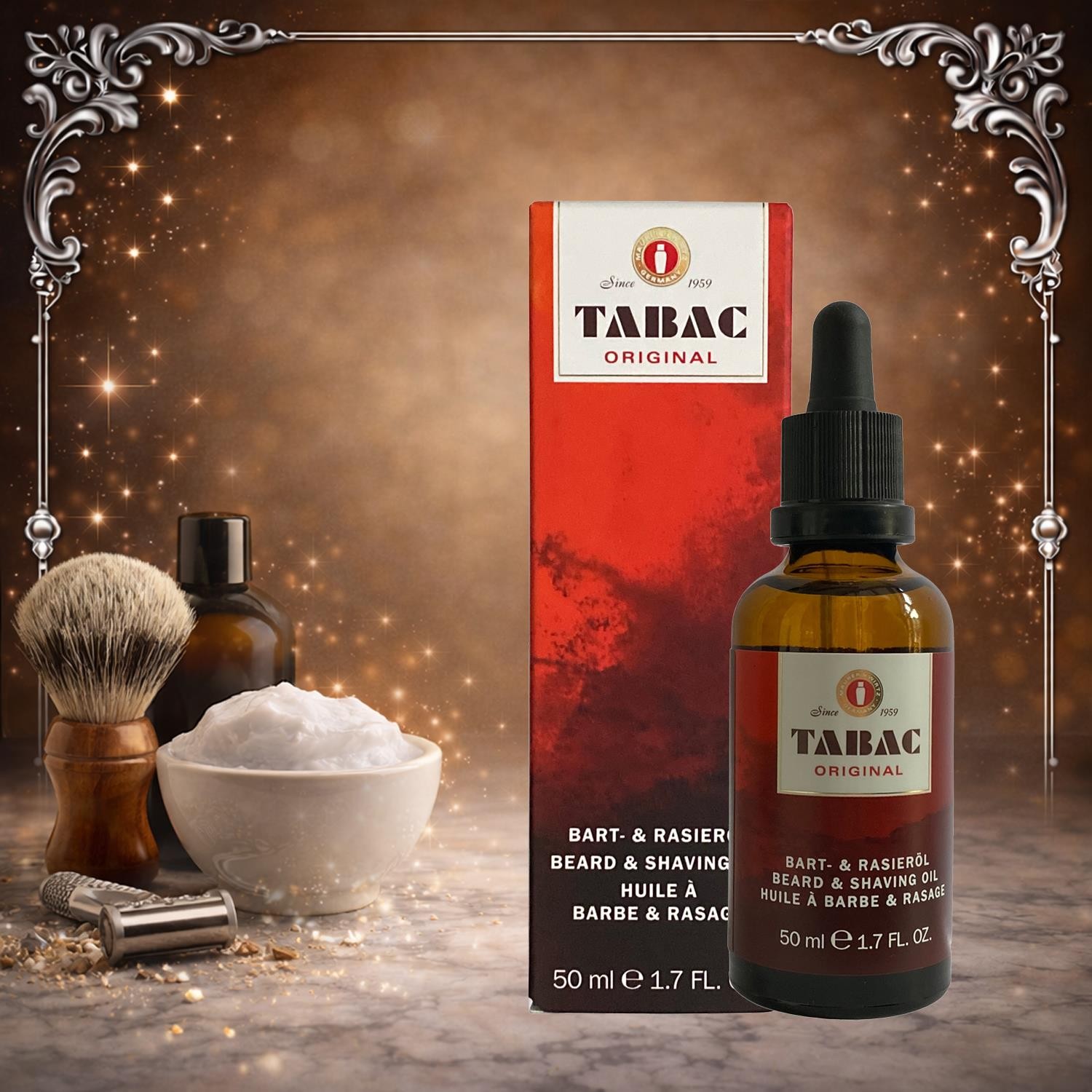 Tabac Original Beard & Shaving Oil 50ml Shaving Lubricant + Prevents Itchiness