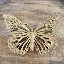 Brushed Antique Gold Finish Metal Butterfly Wall Art Retro Decor