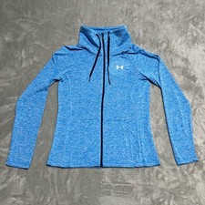 Under Armour Blue Heathered Cowl Neck Zip Up Jacket HeatGear Women's S