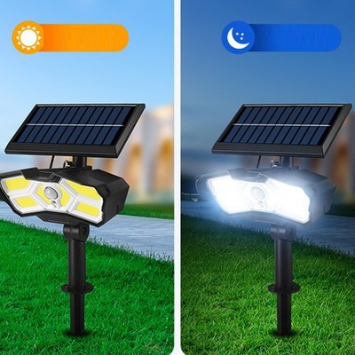 Outdoor Solar Spot Lights 2 Brightness Modes Adjustable Waterproof 2400mah Solar