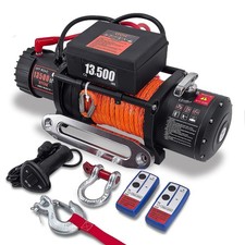13500lb Winch 12V Waterproof Synthetic Rope Remote