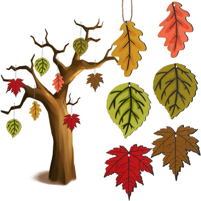 24 Pcs Fall Wooden Ornaments for Tree Fall Thanksgiving Maple Leaves Ornaments W