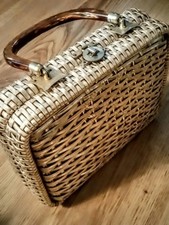 1960 Stylecraft Wicker Purse Made In British Hong Kong