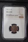 1911-S  NGC CERTIFIED MS 62 BN UNCIRCULATED  Lincoln Cent