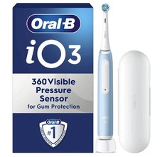 Image of Oral-B iO Series 3 Electric Toothbrush Gift Edition + Travel Case - Ice Blue NEW