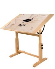 DJAR Adjustable Wooden Drawing Table, 42x30 Artist Drafting Desk for Painting,