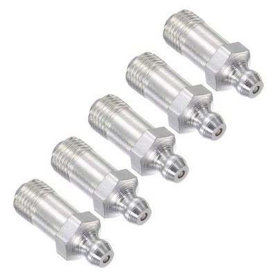 5 x Stainless Steel Straight Grease Fitting Caps for Car M10x1 Thread