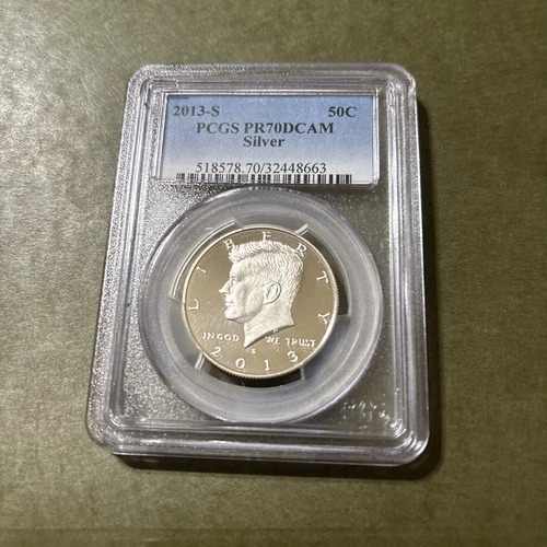 2013-S 50c SILVER PCGS PR70DCAM KENNEDY HALF DOLLAR PROOF DEEP CAMEO PR 70 DC