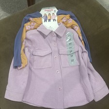Pekkle Toddler Girl 3 Pack Long Sleeve Heart Tee  Corduroy Shirt Set 3T