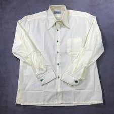 True Vintage 60s 70s Envoy Shirt Men's Large Yellow Button Up Straight Hem MOD