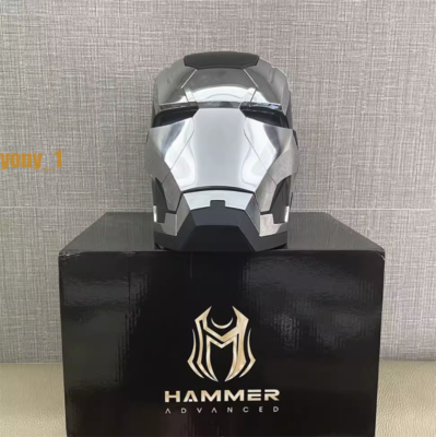 War Machine Silver+Black 1:1 Iron Man Mk5 Helmet Voice-controlled