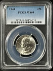1944  25C Washington Quarter Dollar PCGS MS64  80476633