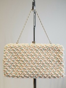 Vintage-Purse-Richere-Beaded-Clutch-Pastels-Shoulder-bag-Chain-detail-Kiss-lock