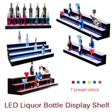 LED Lighted Liquor Bottle Display Shelf Back Bar Bottle Display Stand 31" 39" US