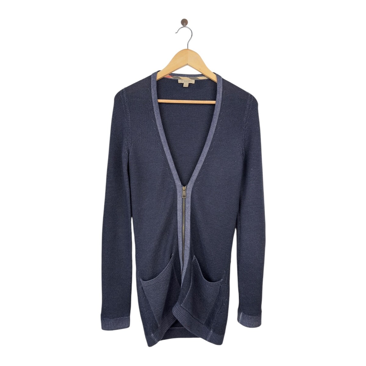 BURBERRY BRIT Wool Zip Sweater Long Cardigan