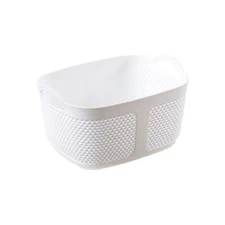 NEPA Market White Plastic Patterned Basket Storage Organizer Pantry - Medium