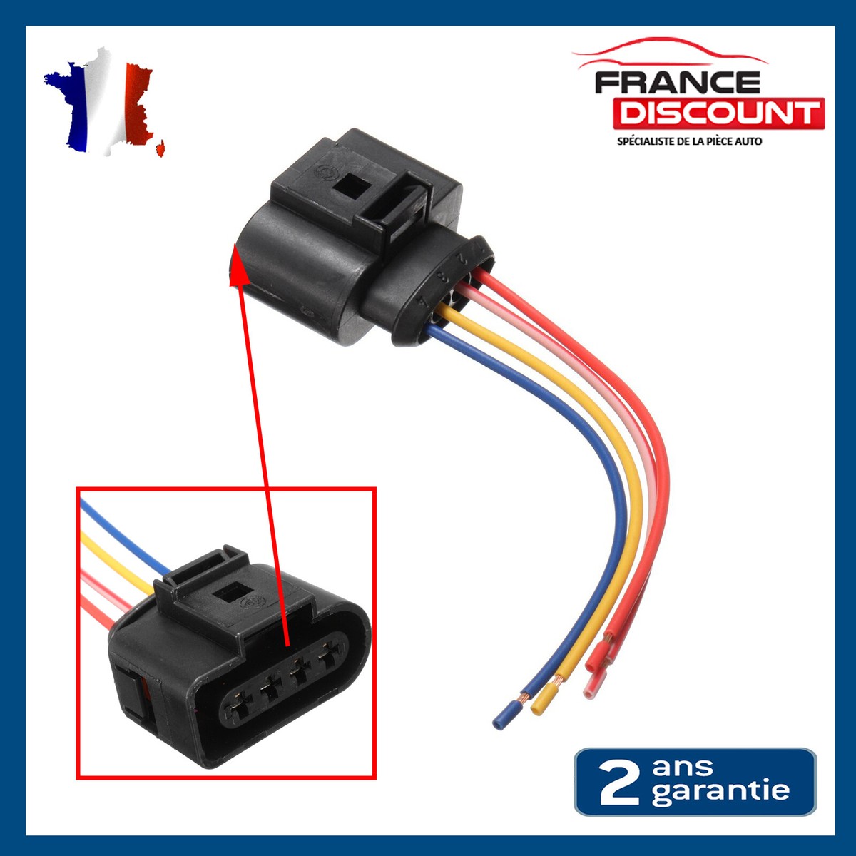 Lot De 2 Connecteurs Faisceau Câblage Voiture 2 Broches 037906240 Compatible VW Skoda Seat Audi