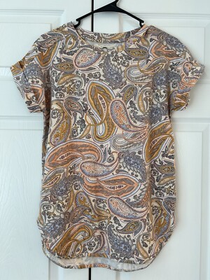 Cupio NWT Women s Pastel Graphic Short Sleeve Top Tunic Tee T-Shirt Sz S
