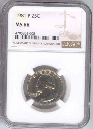 1981 P Washington Quarter NGC MS 66